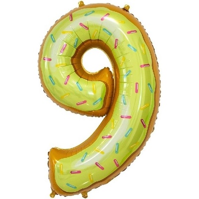 Godan Balónek fóliový číslice 9 Sušenka 78 cm
