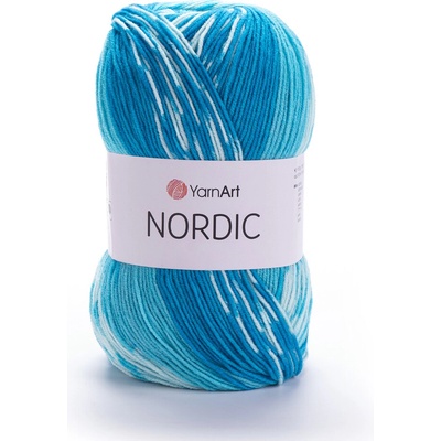 Yarn Art příze Nordic 663 variace tyrkysové a krémová