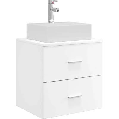 vidaXL Монтирана на стена мивка и тоалетка Бяло 49, 5 x 41 x 62, 5 см (890278)