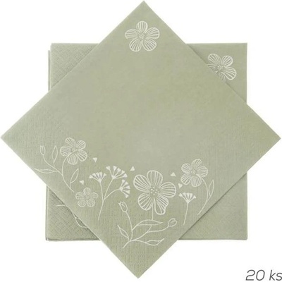 Orion Ubrousek papírový Greenish 20ks Green 33x33cm