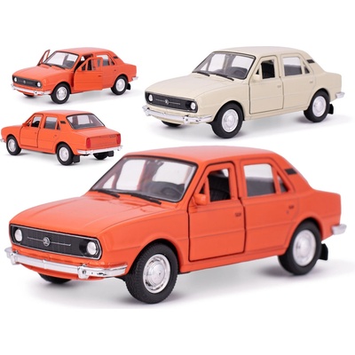 Welly Škoda 105L 1976 12cm kov zpětný chod 2barvy v krabičce