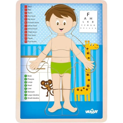 Woody puzzle Ľudské telo chlapec EN