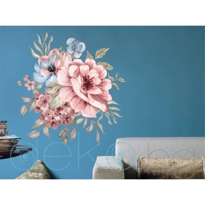 Букет цветя - стикер с ефект на акварелна рисунка (3194)