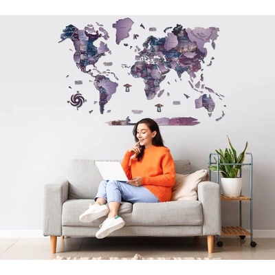Enjoy the Wood 3D nástěnná dřevěná mapa World Map Sirius Prime M