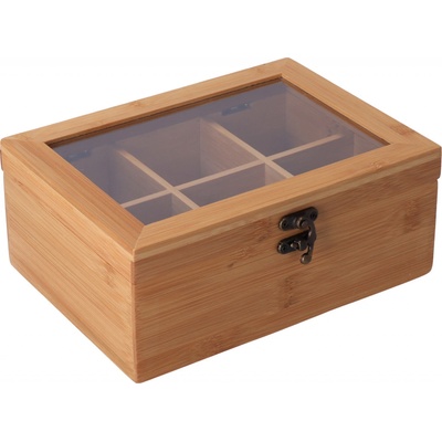 Kesper Bambusový čajový box s vekom 6 priehradiek