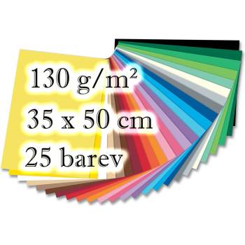 Folia Max Bringmann Barevné papíry 130 g/m² 25 listů 25 barev 25 x 35 cm