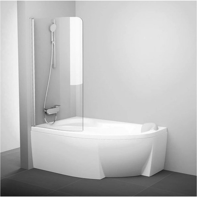 Ravak CVSK1 Rosa 140 / 150 L vaňová zástena , bright alu + Transparent , ľavá 7QLM0C00Y1
