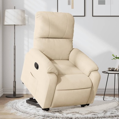 vidaXL 11461.3204933 Zvedací polohovací krémové tkanina z mikrovlákna