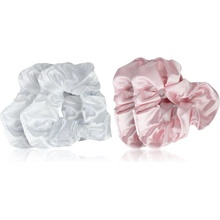 Brushworks Satin Scrunchies Pink & White gumičky do vlasov