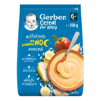 Gerber Cereal for Baby Mléčná kaše na dobrou noc ovocná 230 g