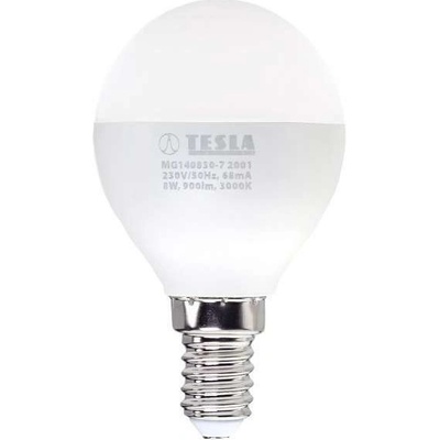Tesla LED žárovka miniglobe BULB E14/8W/230V/900lm/25 000h/3000K teplá bílá/220st MG140830-7