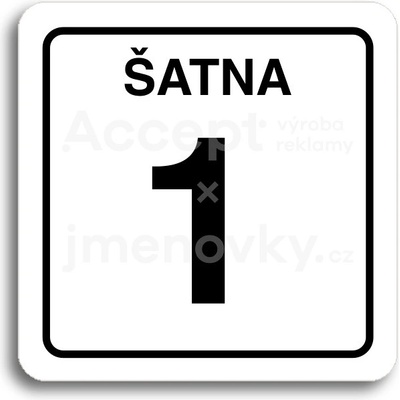 ACCEPT Piktogram šatna 1 - bílá tabulka - černý tisk