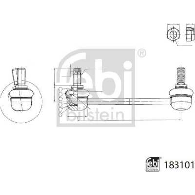 Tyč nebo vzpěra stabilizátoru FEBI BILSTEIN 183101