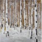 Wallity Ръчно рисувана картина 70x70 cm Бреза - Wallity (405HND1127)
