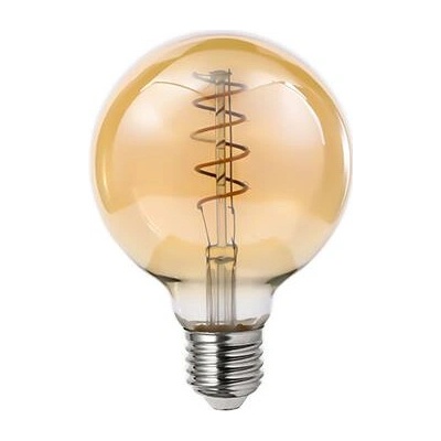 LVT Stmievateľná dekoračná LED žiarovka E27 4W 2200K G80 filament jantár PL4125