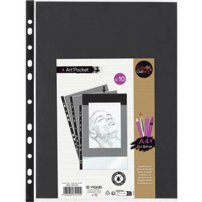 VIQUEL Creativ Gallery prezentační kapsa A4, černý papír - balení 10 ks