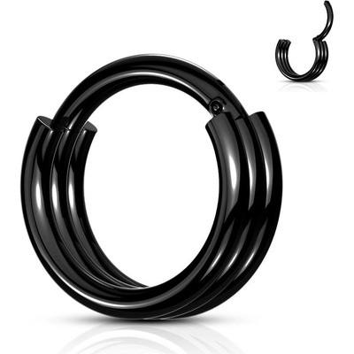 Šperky4U černý piercing kruh segment K01056K-1208