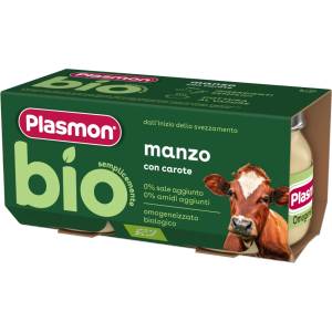 Plasmon БИО пюре говеждо и моркови 6м+ 2х80г - topcho-online