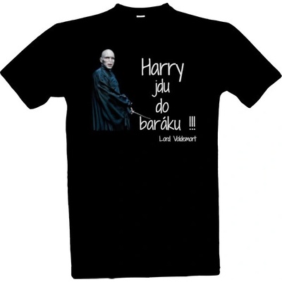 Tričko s potiskem Voldemort jde do baráku pánské černá