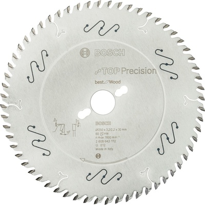 Bosch Pílový list do okružnej píly Top Precision Best for Wood 250 x 30 x 3,2 mm, 60