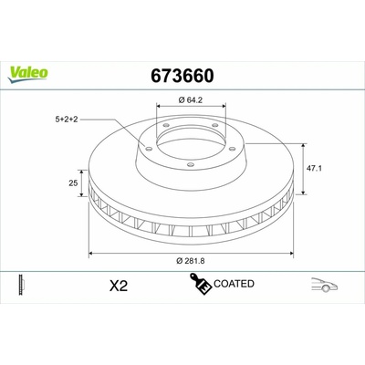 Brzdový kotúč VALEO 673660