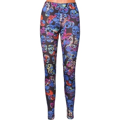 Дълъг еластичен клин в черен цвят с черепи