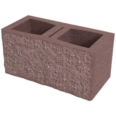 DITON Okrasná tvárnice oboustranná B 390x200x190 mm hnědá