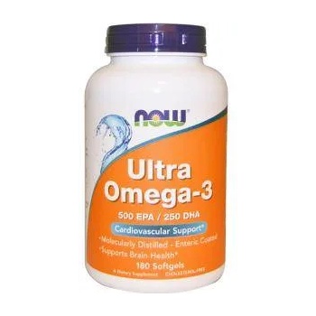 NOW Рибено масло - Ultra Omega 3 Fish Oil - 180 дражета - NOW FOODS, NF1662
