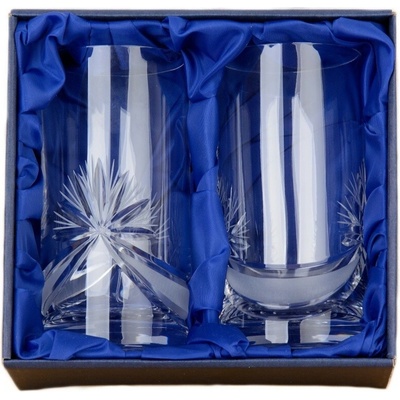 Bohemia Crystal BOHEMIA CRYSTAL Broušené sklenice na vodu brus Mašle 2 x 380 ml
