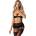 Obsessive Lecille 3-pcs Crotchless Set Black S/M