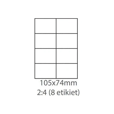 etikety samolepiace 105x74 univerzálne biele 8ks/A4 (100 listov A4/bal.) ECO-10507400