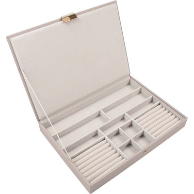 Stackers Ковчеже за бижута Stackers с капаче supersize кадифен тауп (73785)