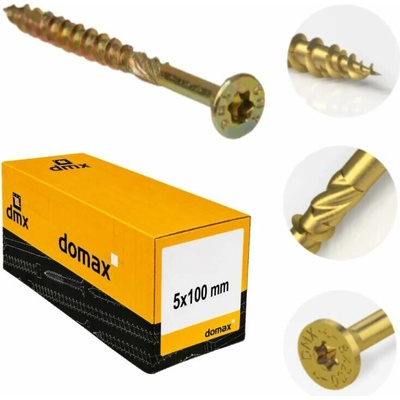 5x100mm 100ks Skrutky do dreva CS - zápustná hlava TORX Domax