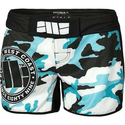 PitBull West Coast dámské grappling shorts CAMO modrý