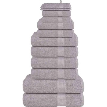 vidaXL Комплект кърпи FROGN, 12 части, сив, 360 г/м2 (137102)