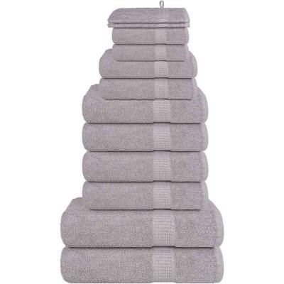 vidaXL Комплект кърпи FROGN, 12 части, сив, 360 г/м2 (137102)