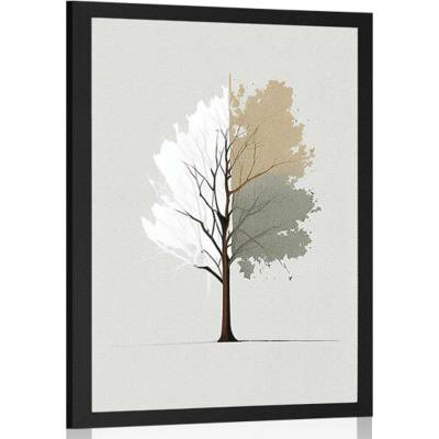Plakát minimalistický vícebarevný strom - 60x90 no frame