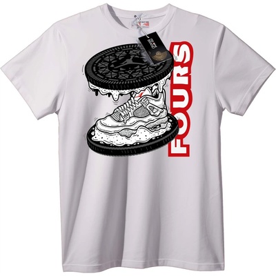 NOONEBRAND Тениска Кецове Oreo Фюжън - M, White