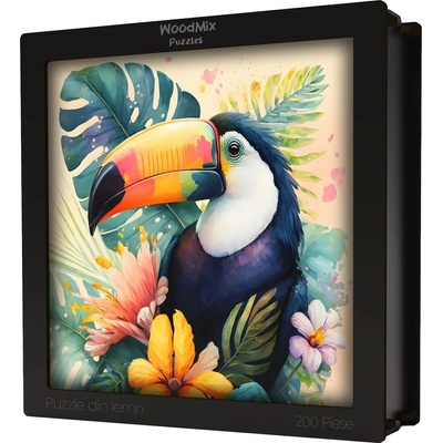 WoodMix Puzzles Дървен пъзел WoodMix, Животни, 200 части - Тукан (WM-N-0004)