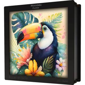 WoodMix Puzzles Дървен пъзел WoodMix, Животни, 200 части - Тукан (WM-N-0004) - bright-toys