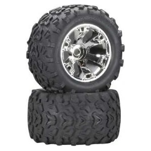 Traxxas колело 3.8", джанта Geode сребърна S17, гума Maxx (2)(2WD преден)