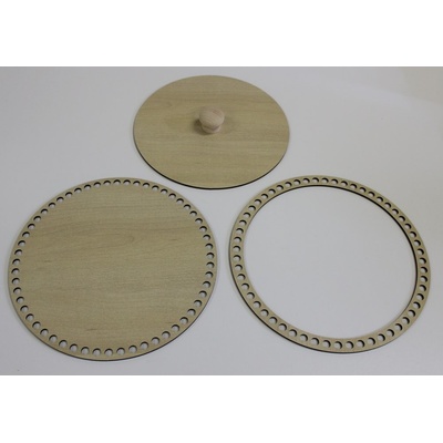 Set prstenec + dno + víko + knopka - dekor Javor 25 cm typ 2