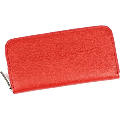 Pierre Cardin Celozipová kožená červená peněženka FN8822