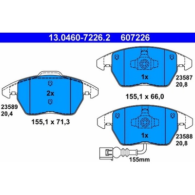 ATE 607226 Súprava brzdových doštičiek 13.0460-7226.2