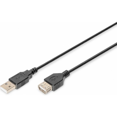 Digitus AK-300200-018-S USB prodlužovací A-A, 2xstíněný 1,8m, černý