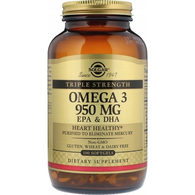 Solgar Omega 3 EPA & DHA Trojitá sila 950 mg 100 kapslí