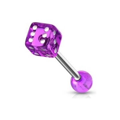 Šperky4U piercing do jazyku hrací kostka PJ01087-A