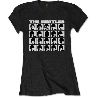 The Beatles Tričko Hard Days Night Faces Mono Žena Čierna