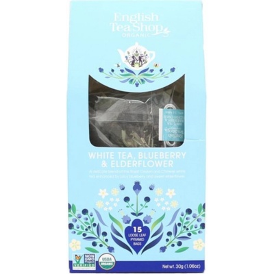 English Tea Shop Bílý čaj borůvka a bezinka 15 pyramidek sypaného čaje