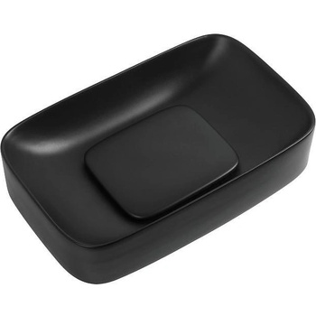 Inter Ceramic Мивка за баняCARLINO 901MB, Inter Ceramic, монтаж върху плот, порцелан, черен мат, 37.5х14.5х60см (901MB)